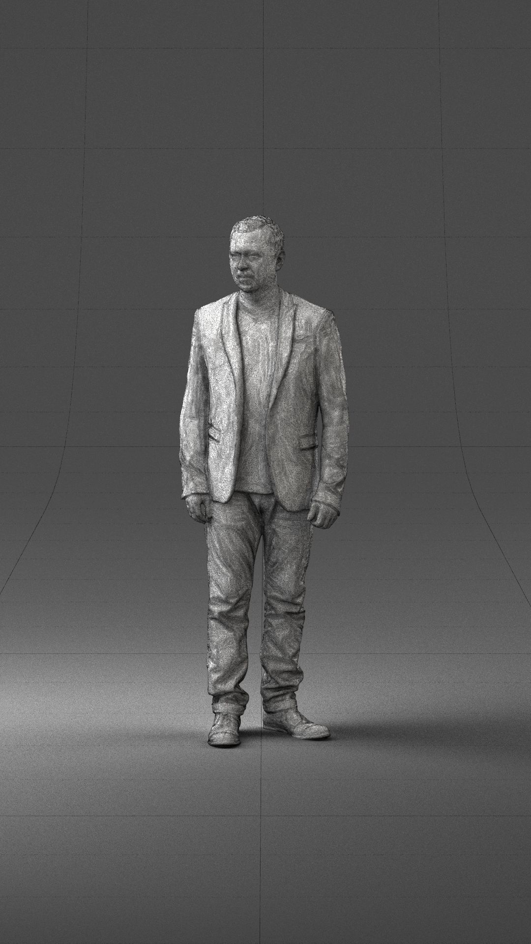 Man in a black jacket and jeans 0339 3D model_35