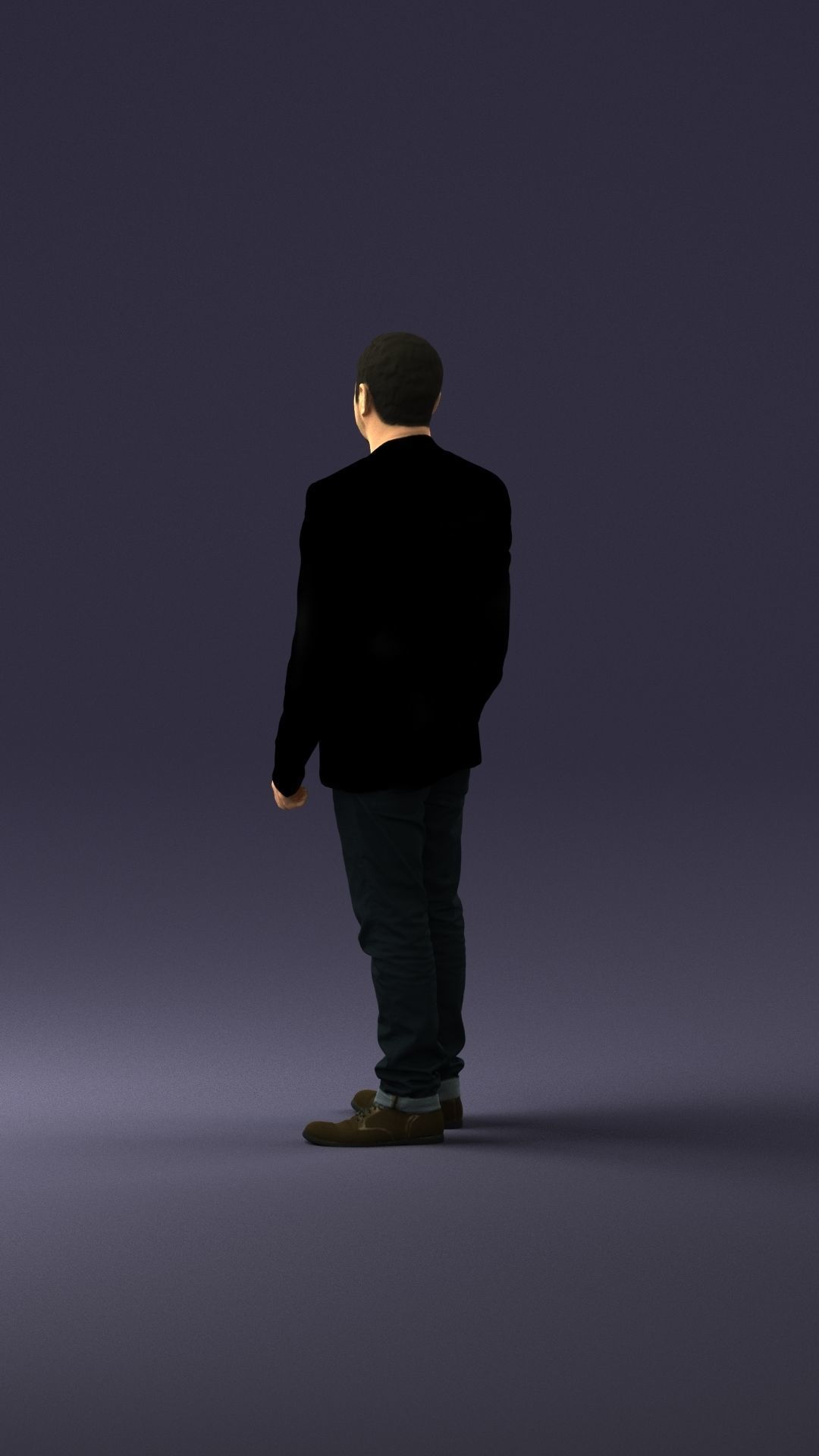 Man in a black jacket and jeans 0339 3D model_21