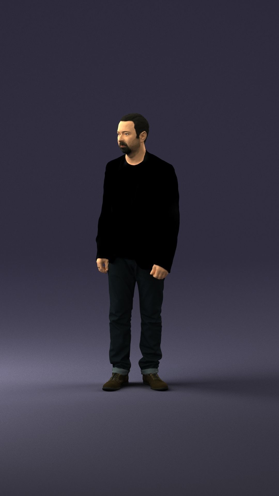 Man in a black jacket and jeans 0339 3D model_30