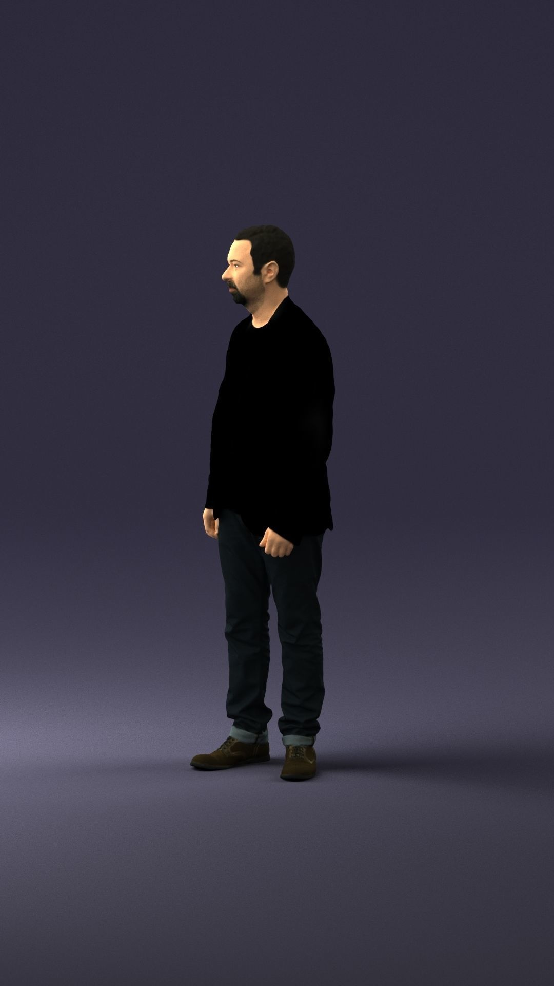 Man in a black jacket and jeans 0339 3D model_27