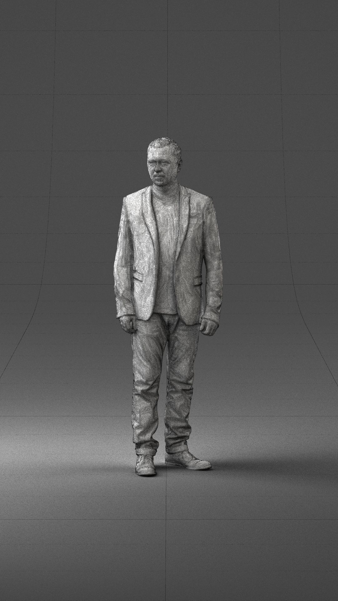 Man in a black jacket and jeans 0339 3D model_2