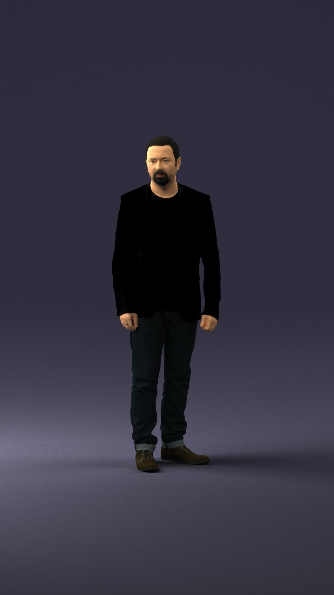 Man in a black jacket and jeans 0339 3D model_3