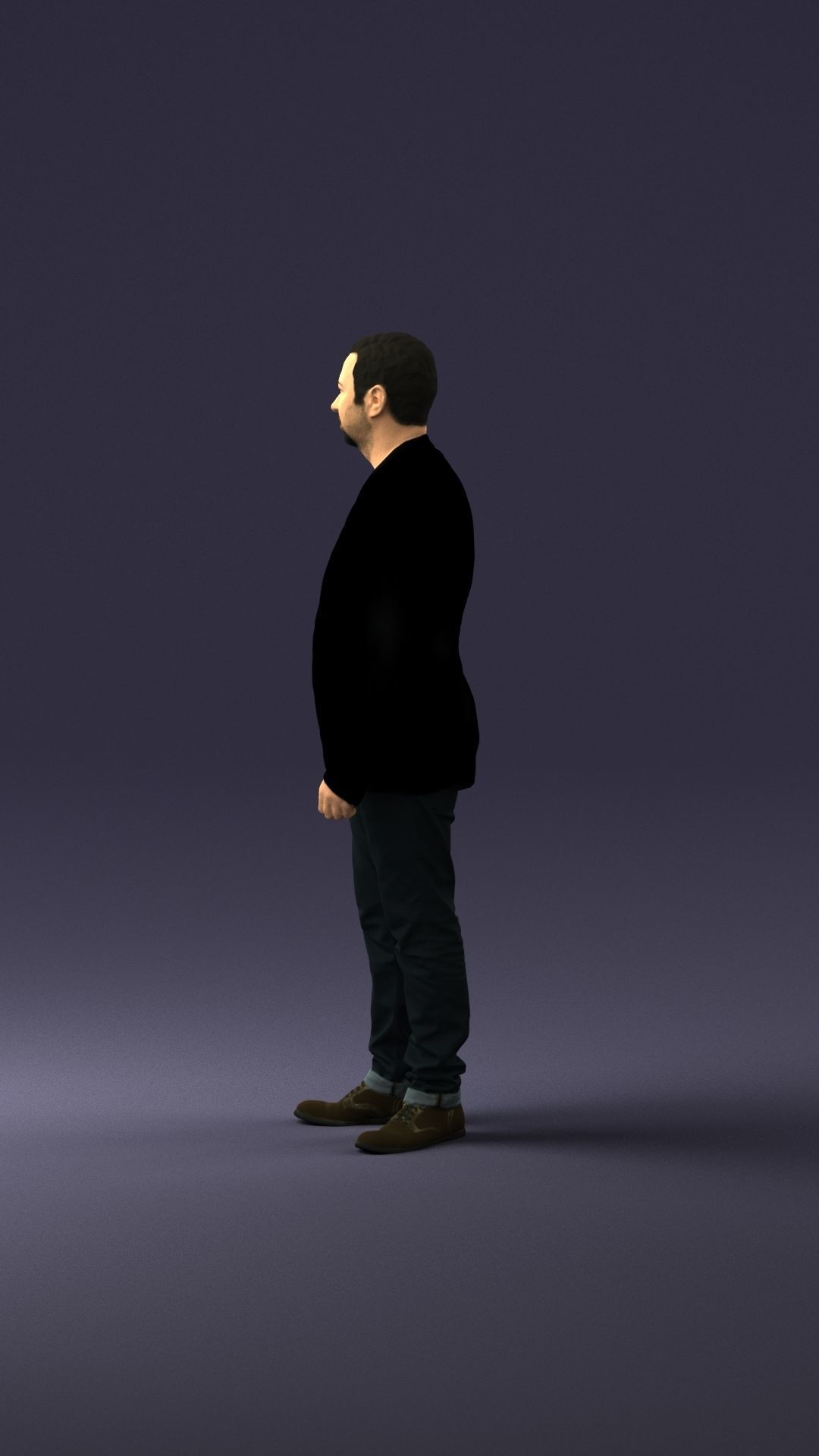 Man in a black jacket and jeans 0339 3D model_24