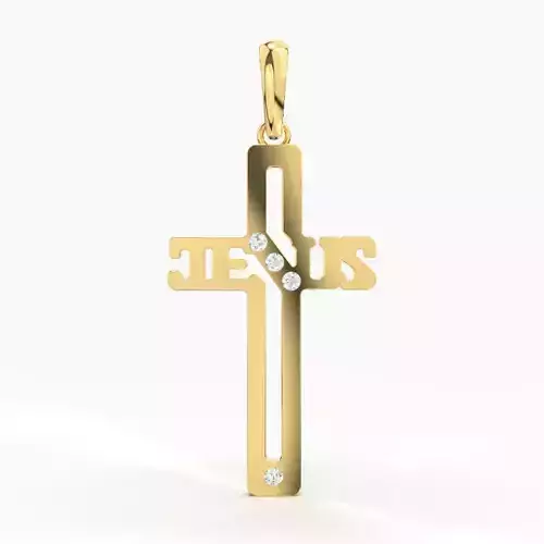 JESUS CROSS DIAMOND PENDANT