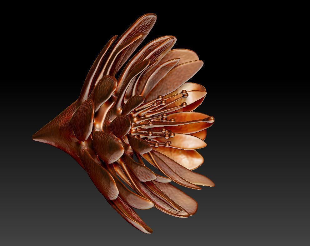 Hummingbird model with flower 3D print model_3