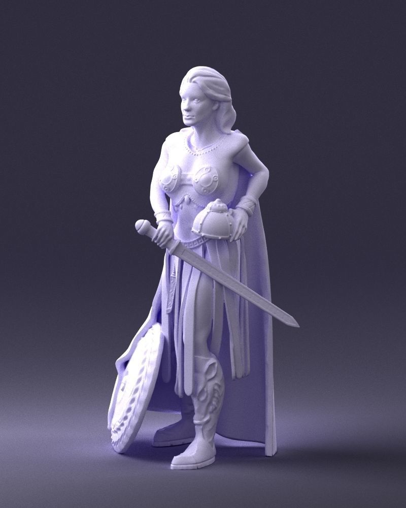 Woman in warrior costume 0067 3D Print Ready 3D print model_31
