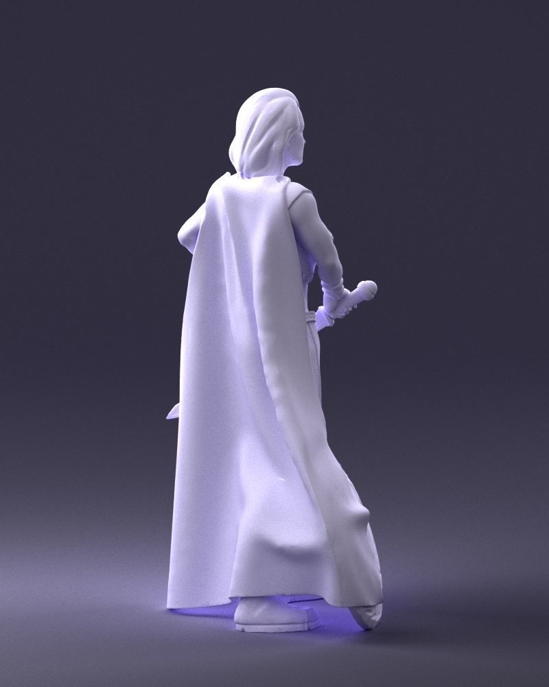 Woman in warrior costume 0067 3D Print Ready 3D print model_16