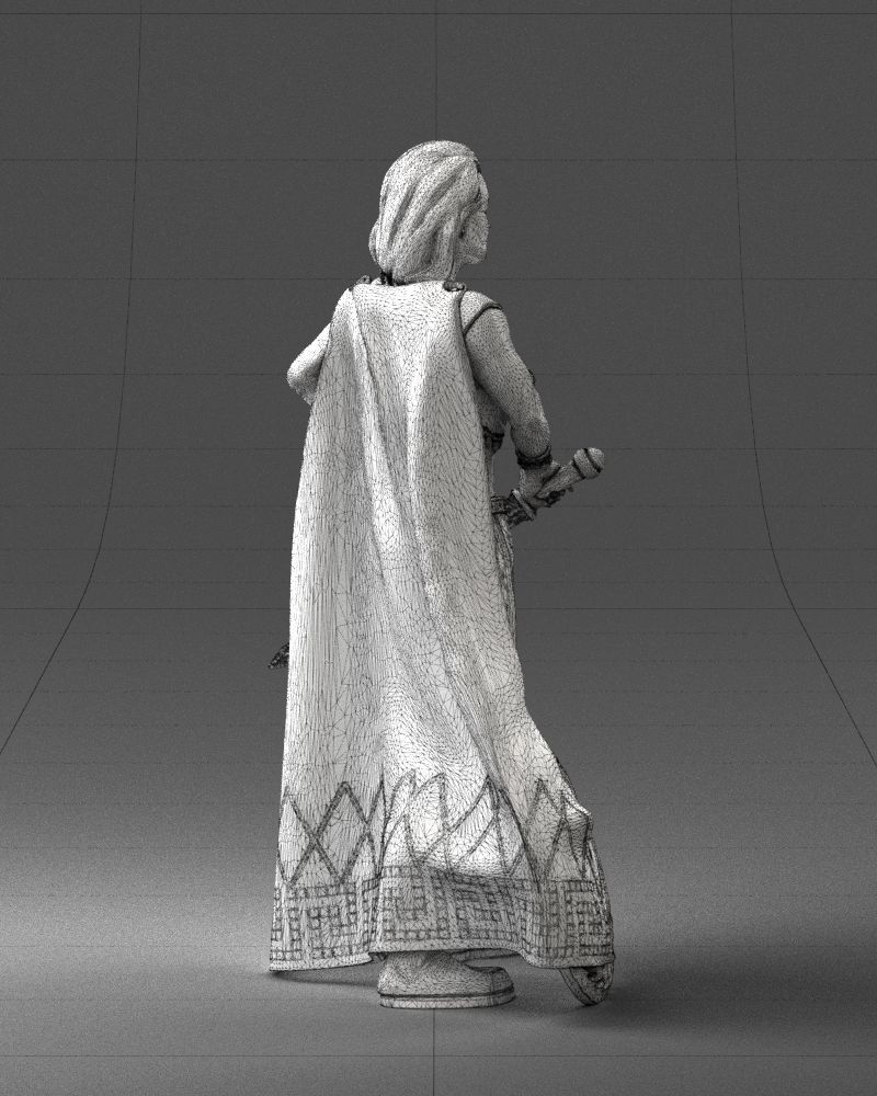 Woman in warrior costume 0067 3D Print Ready 3D print model_17