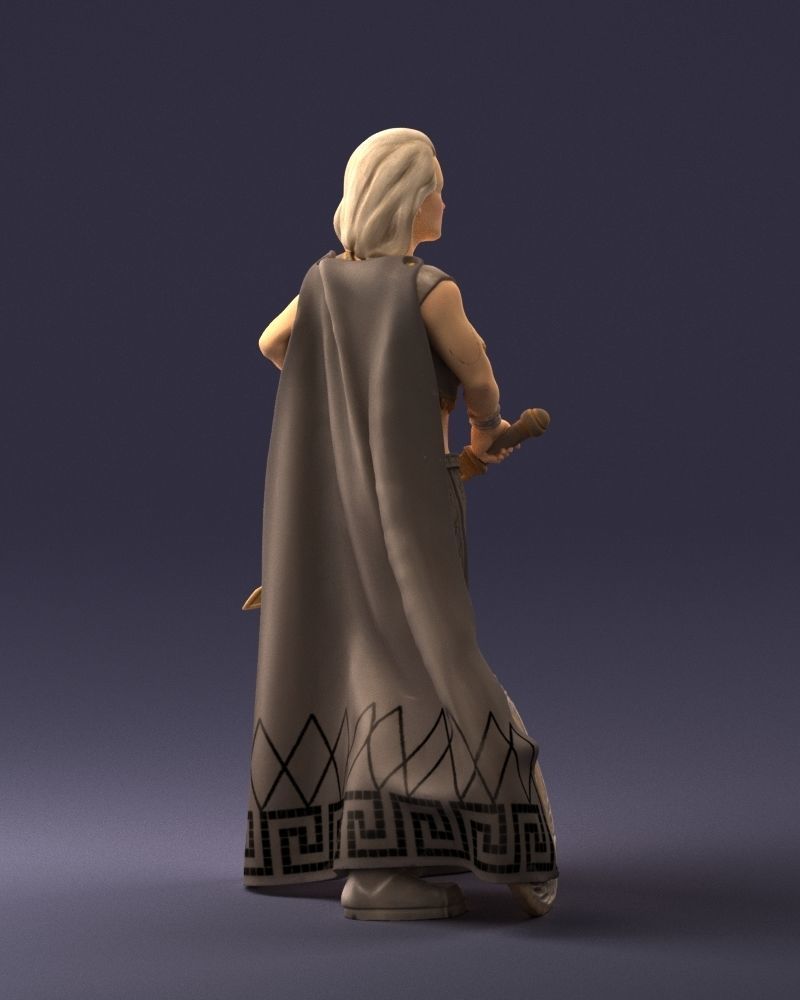 Woman in warrior costume 0067 3D Print Ready 3D print model_15