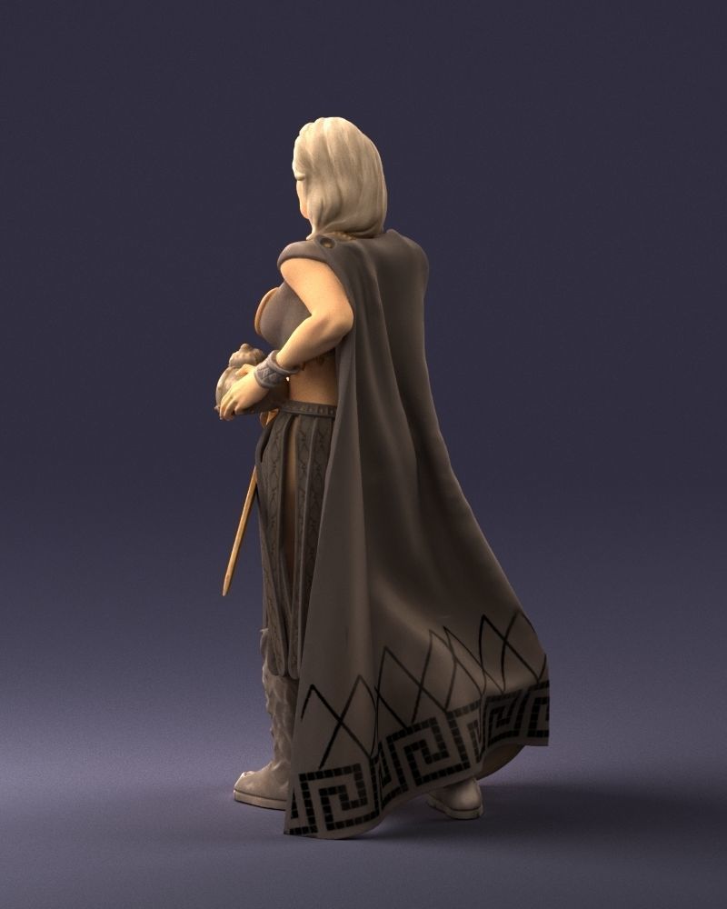 Woman in warrior costume 0067 3D Print Ready 3D print model_21