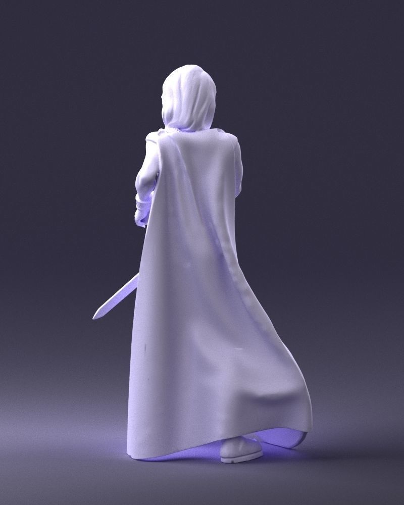 Woman in warrior costume 0067 3D Print Ready 3D print model_19