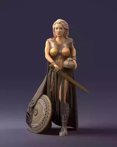 Woman in warrior costume 0067 3D Print Ready 3D print model