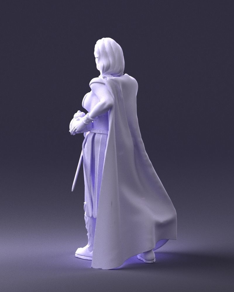 Woman in warrior costume 0067 3D Print Ready 3D print model_22