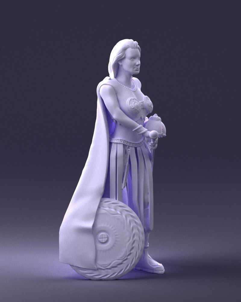 Woman in warrior costume 0067 3D Print Ready 3D print model_10