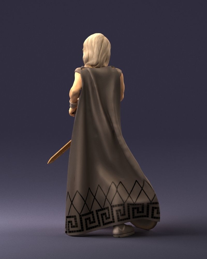 Woman in warrior costume 0067 3D Print Ready 3D print model_18