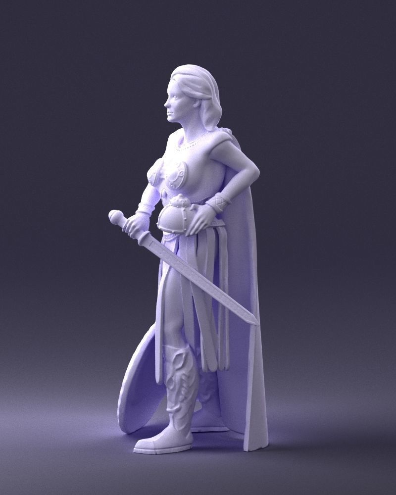 Woman in warrior costume 0067 3D Print Ready 3D print model_28