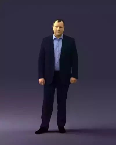 Man in blue jacket 0074 3D Print Ready 3D print model