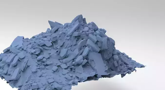 Wall exploded into to debris