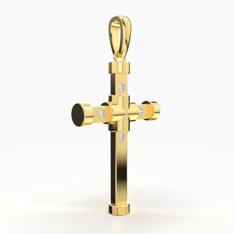JESUS CROSS DIAMOND PENDANT 3D print model_3