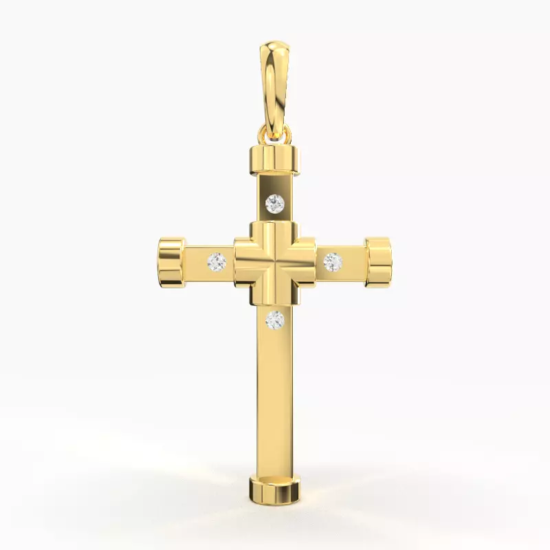 JESUS CROSS DIAMOND PENDANT 3D print model_0