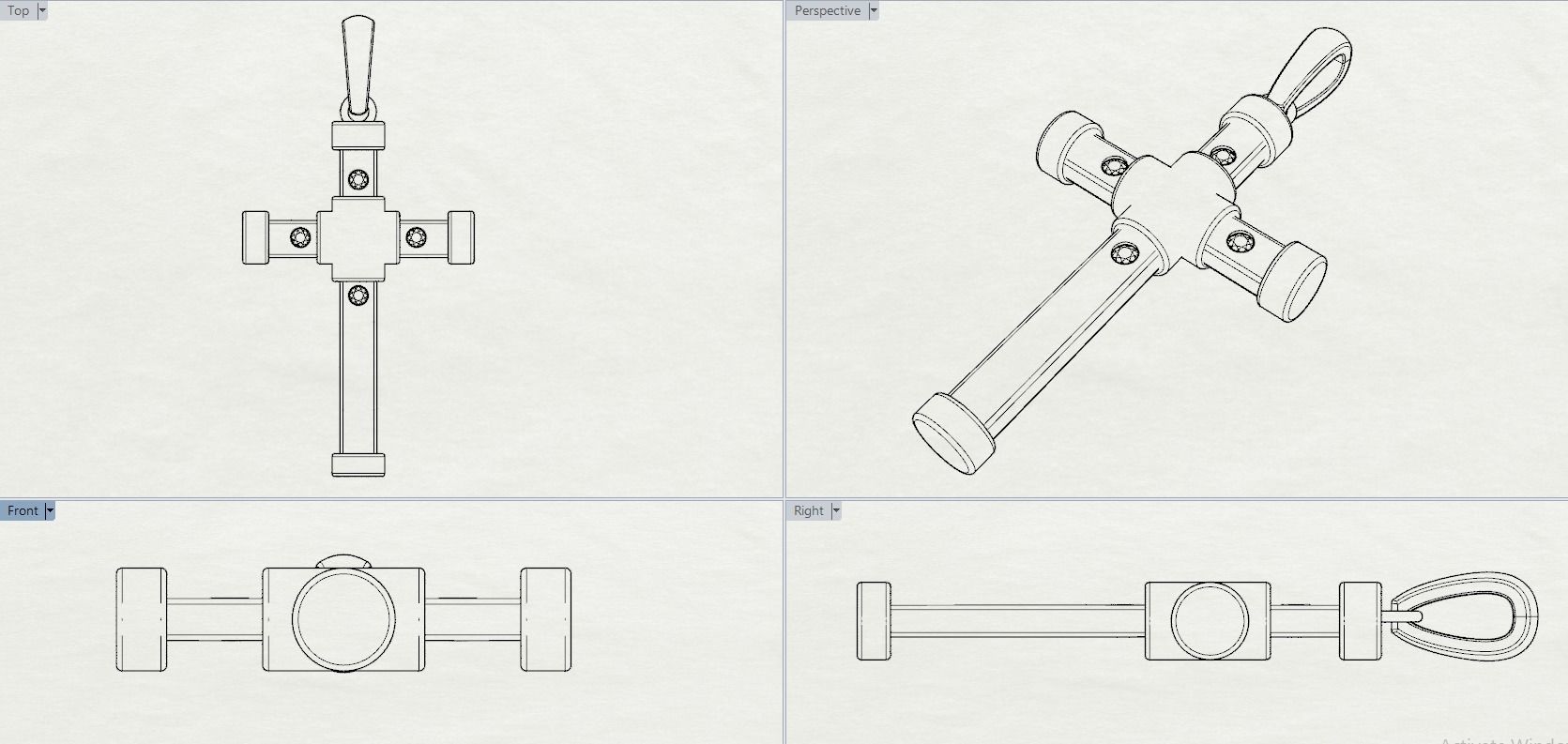 JESUS CROSS DIAMOND PENDANT 3D print model_7