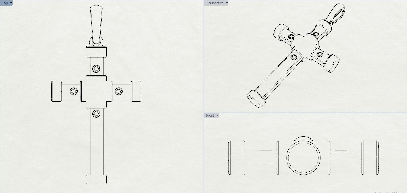 JESUS CROSS DIAMOND PENDANT 3D print model_5