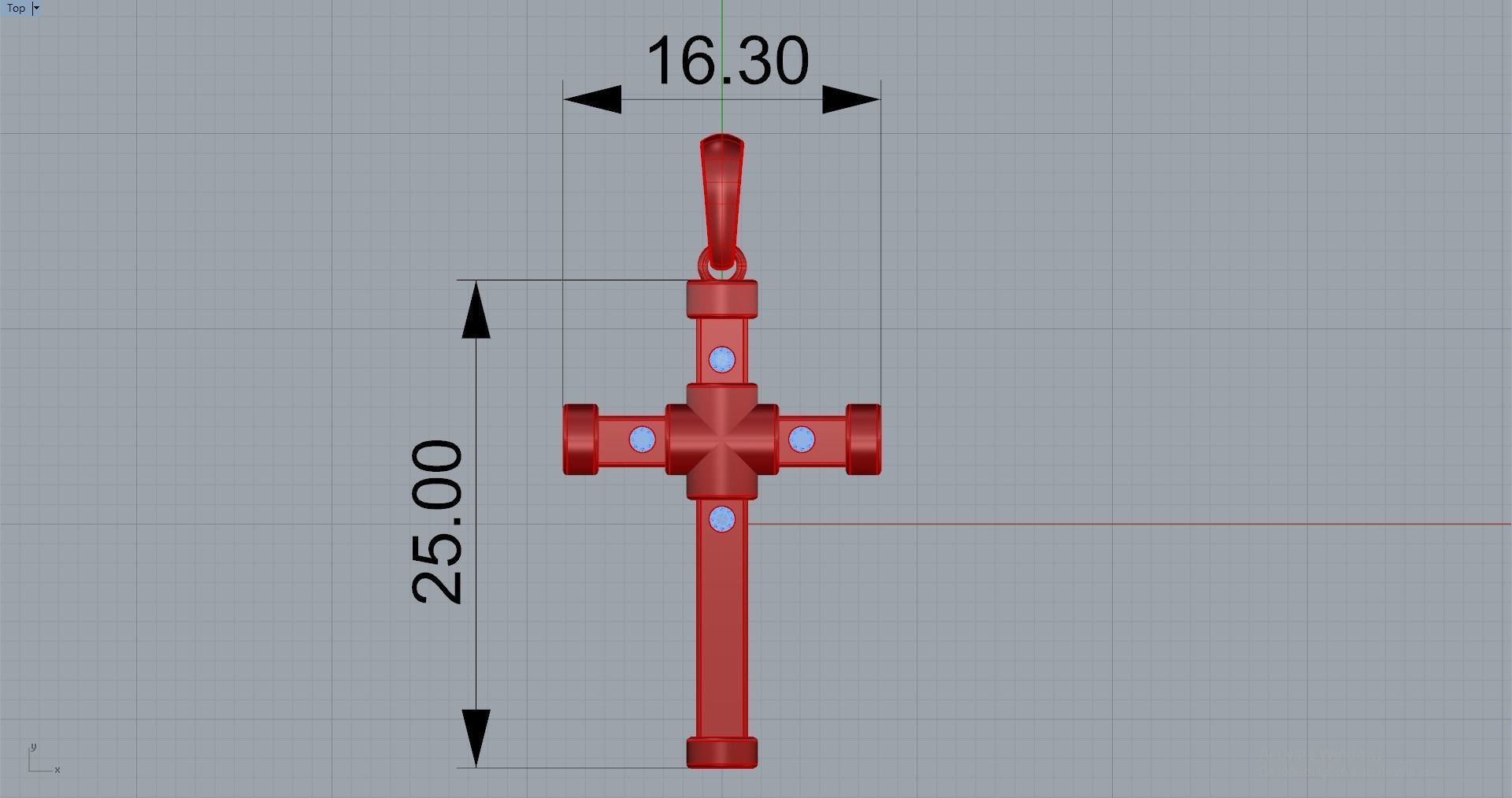 JESUS CROSS DIAMOND PENDANT 3D print model_9