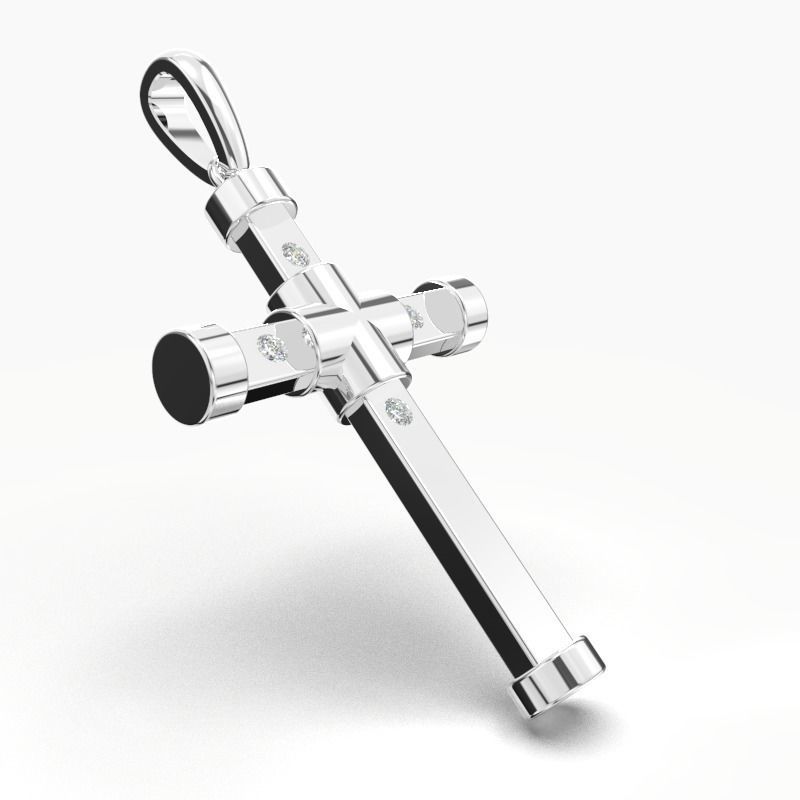 JESUS CROSS DIAMOND PENDANT 3D print model_13