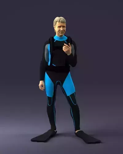 Man in diving suit 0119 3D Print Ready 3D print model