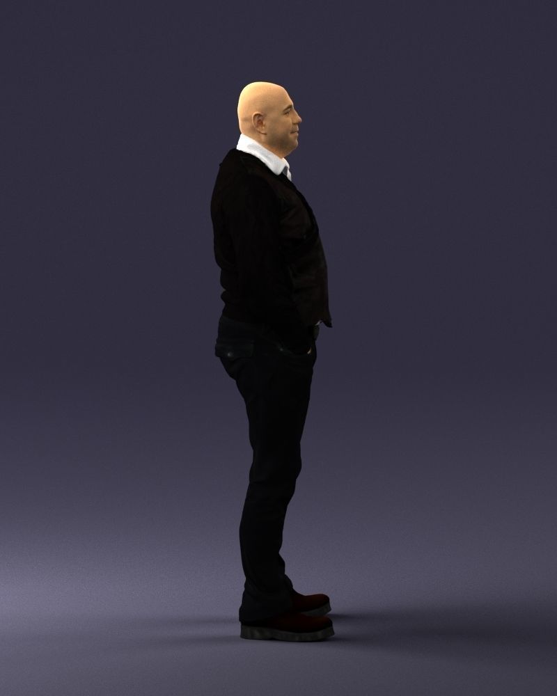 Man in black suit 0154 3D model_12