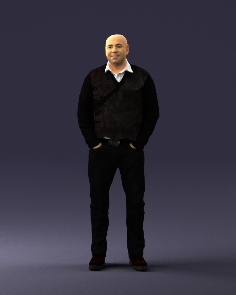 Man in black suit 0154 3D model_36