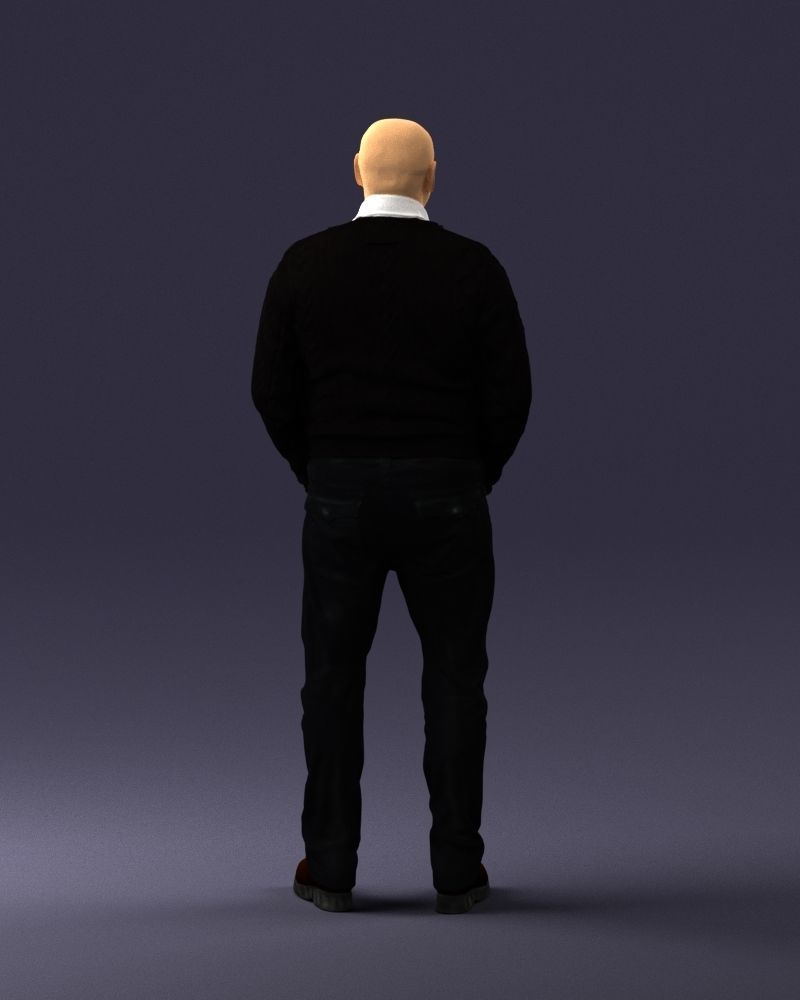 Man in black suit 0154 3D model_18