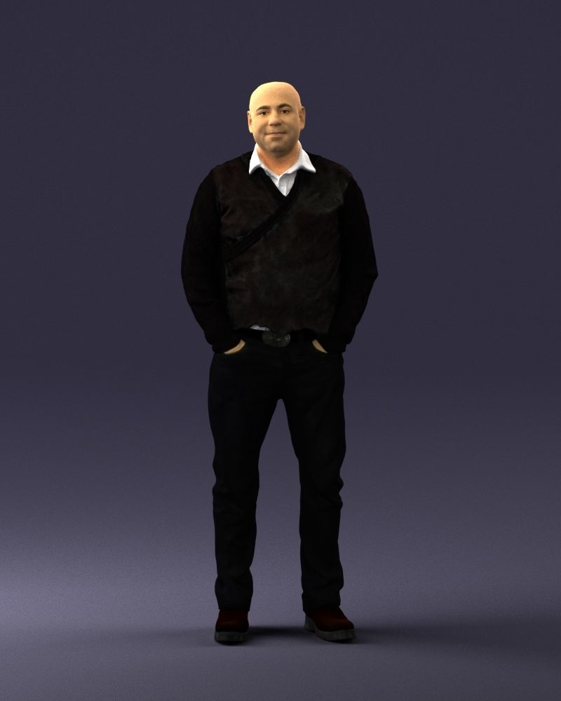 Man in black suit 0154 3D model_3