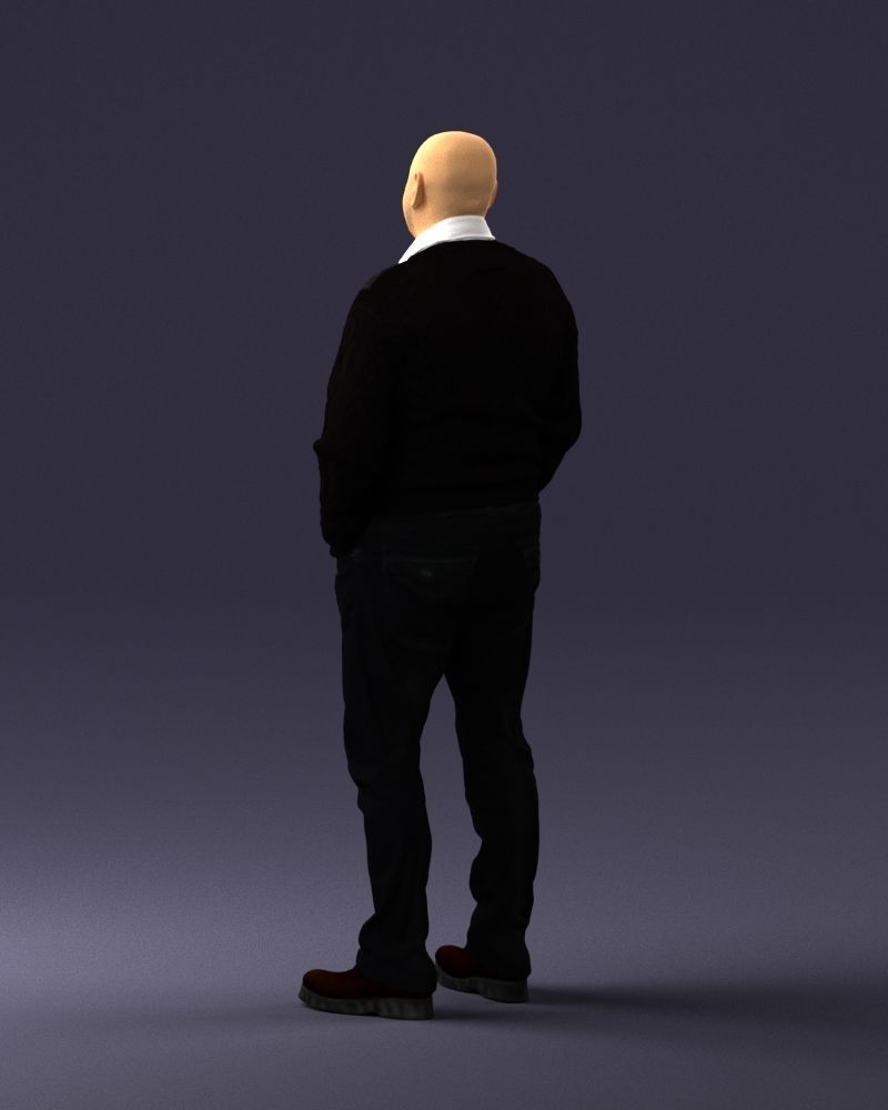 Man in black suit 0154 3D model_21
