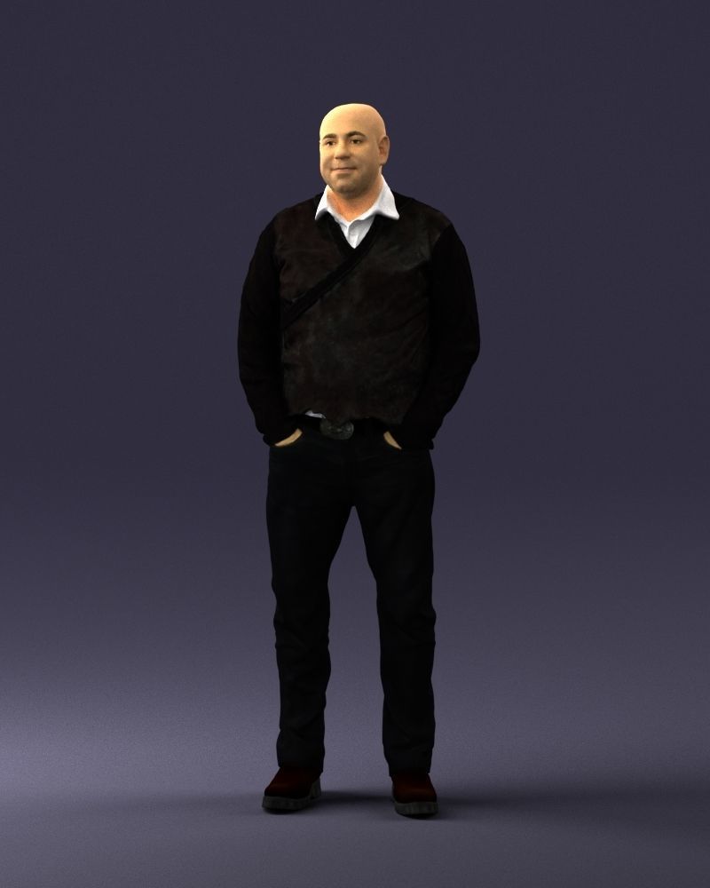 Man in black suit 0154 3D model_33