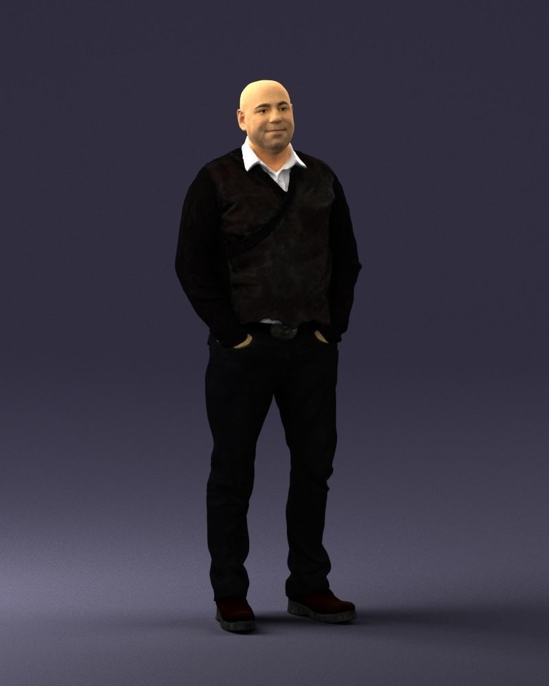 Man in black suit 0154 3D model_6