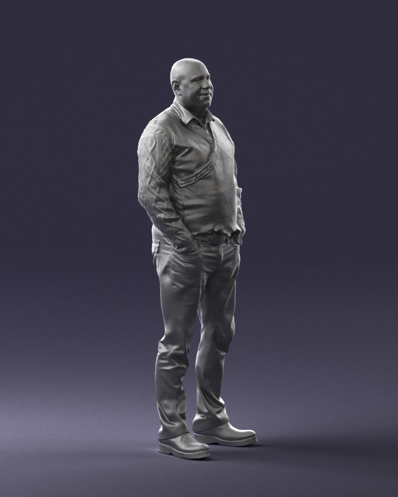 Man in black suit 0154 3D model_10