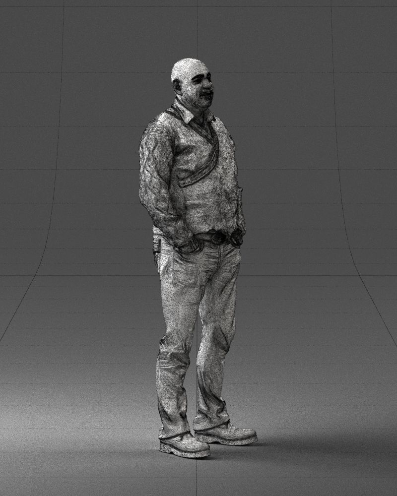 Man in black suit 0154 3D model_11