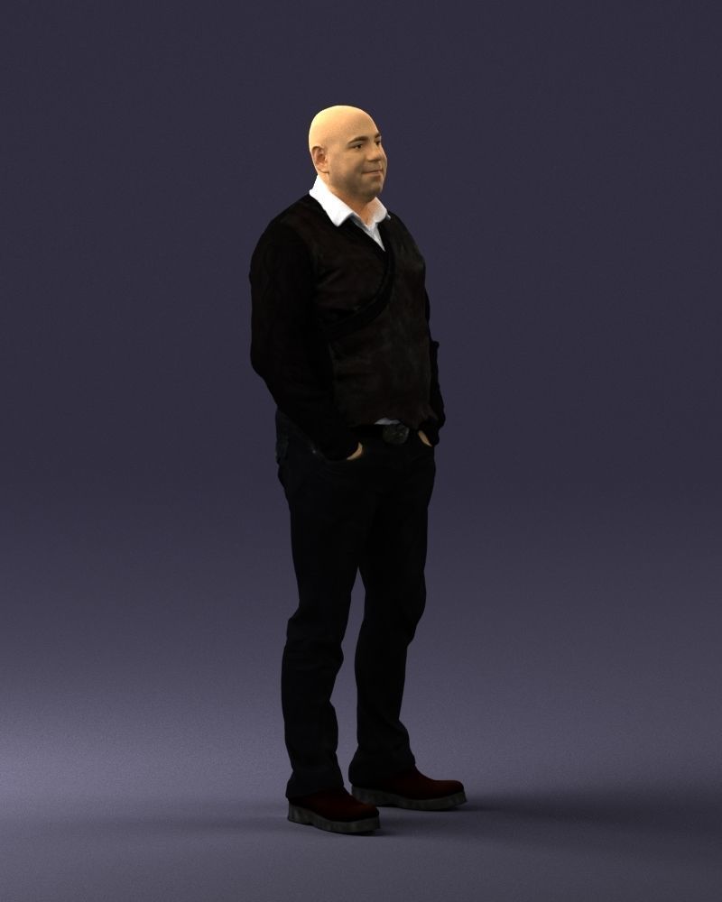 Man in black suit 0154 3D model_9