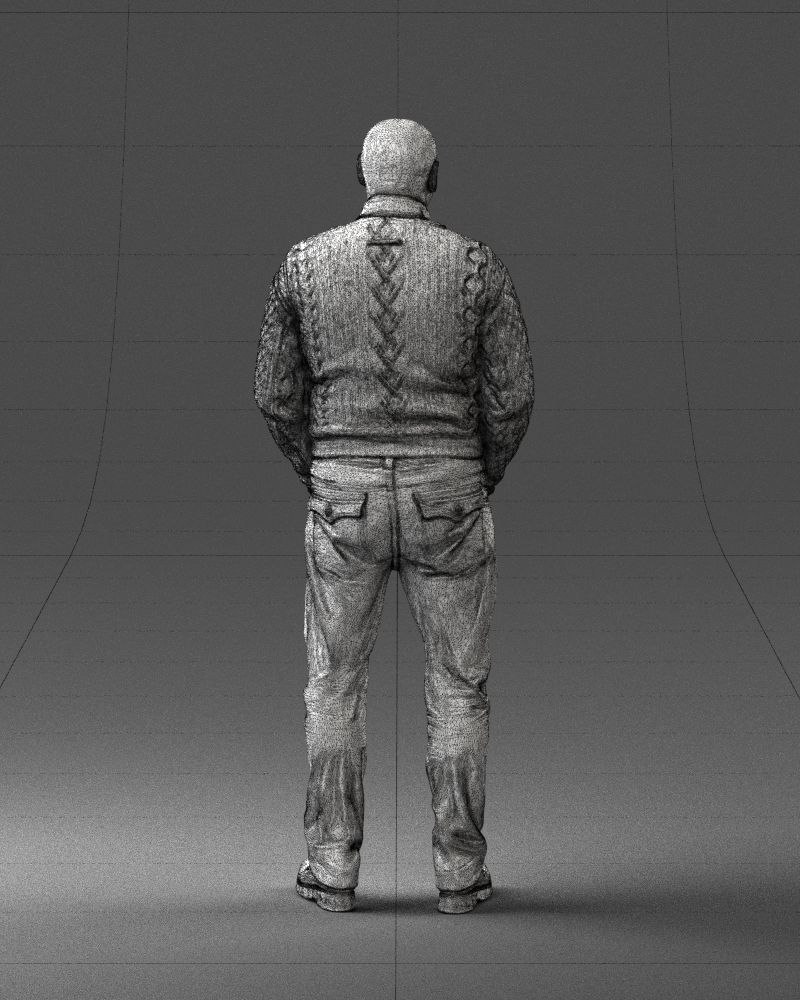 Man in black suit 0154 3D model_20