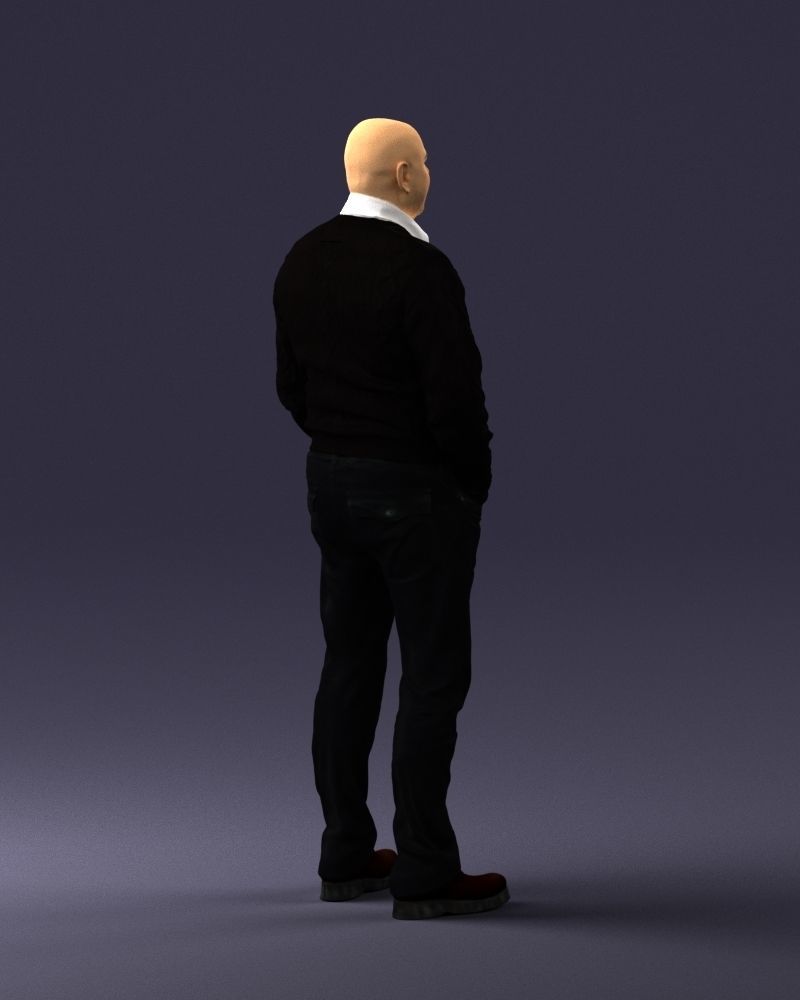 Man in black suit 0154 3D model_15