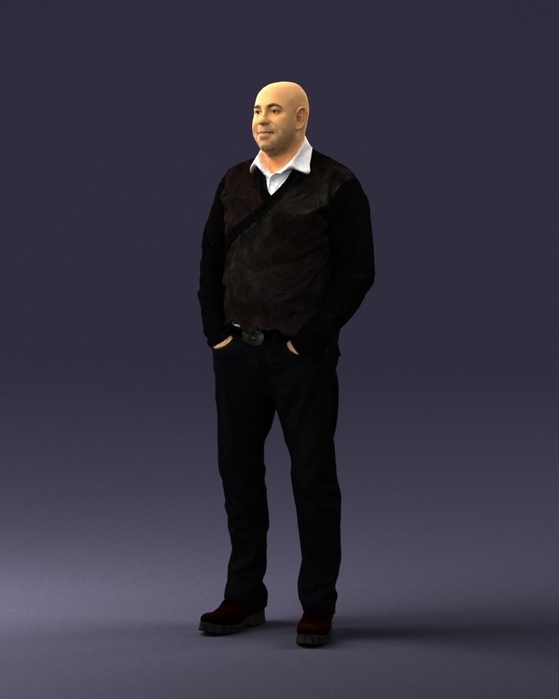 Man in black suit 0154 3D model_30