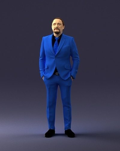 Man in blue suit 0155 3D Print Ready 3D print model
