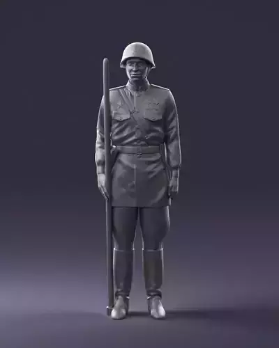 000109 Soviet Guard Soldier with Helmet and Medals 0116