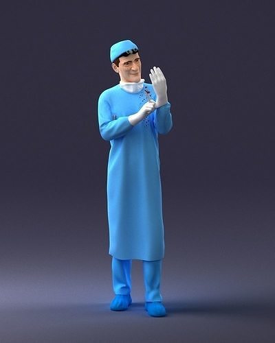 Male surgeon with a scalpel 200222 3D model
