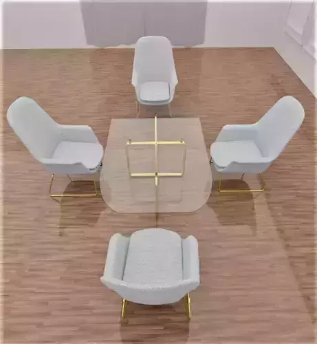  Glass Table Sofa Floor 3d model