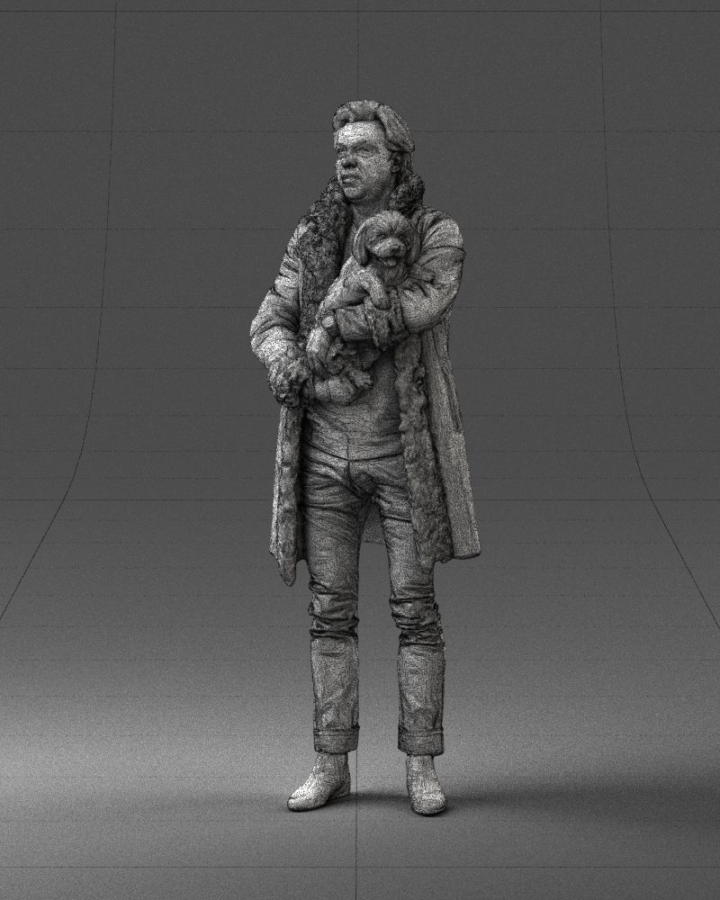 000331 Man Holding a Small Dog 0106 3D model_33