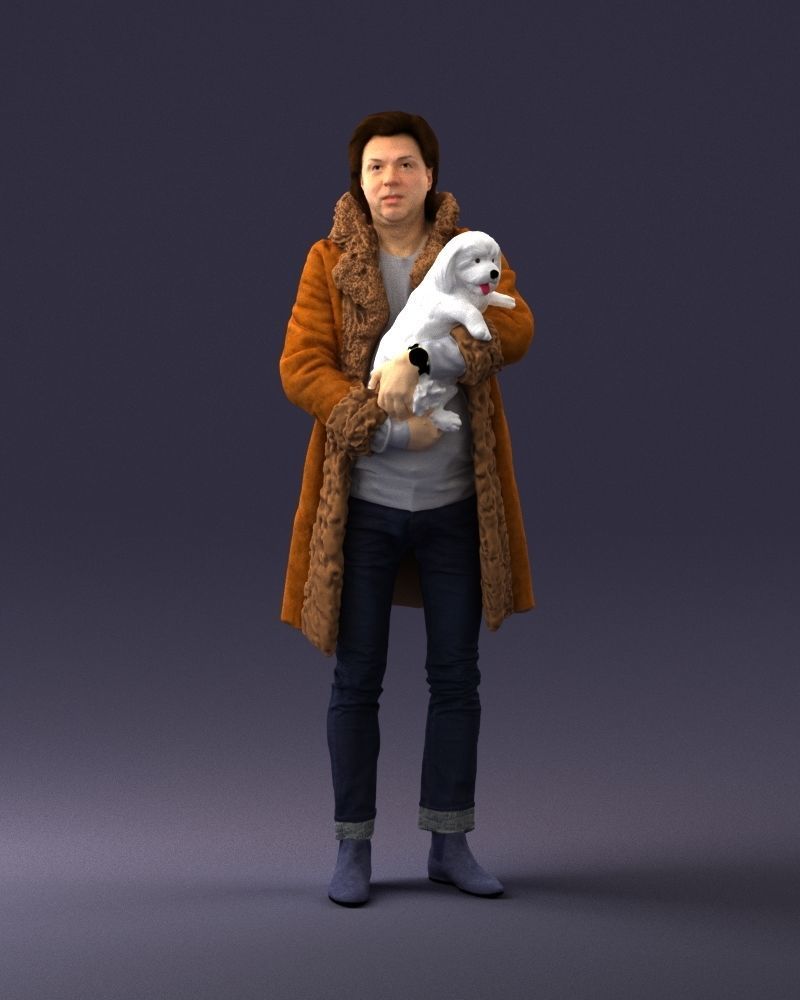 000331 Man Holding a Small Dog 0106 3D model_37
