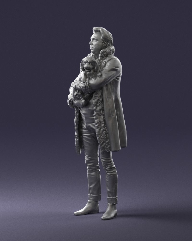 000331 Man Holding a Small Dog 0106 3D model_29