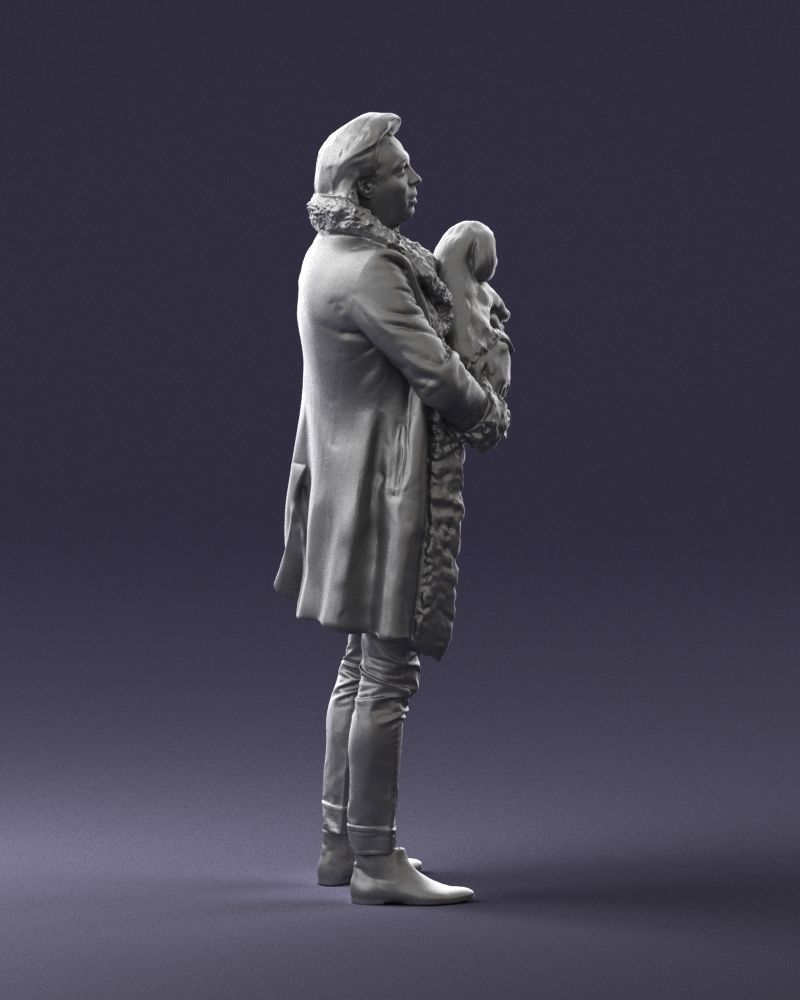 000331 Man Holding a Small Dog 0106 3D model_14